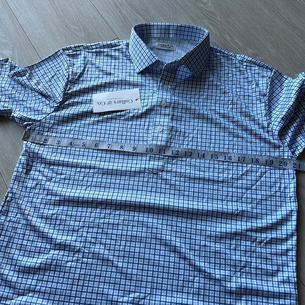 Collars & Co Dress Collar Polo Mens Medium Relaxed Square Short Sleeve - Picture 5 of 9